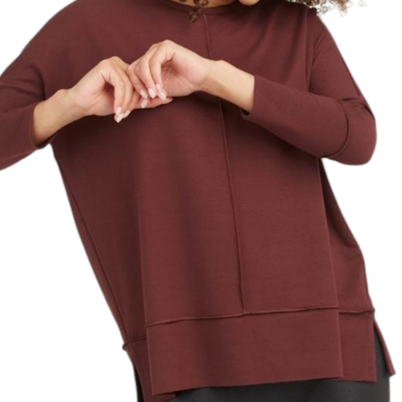 Spanx .Perfect Length Three-Quarter Dolman-Sleeve Top in Wine....Size Smalll - Picture 3 of 7